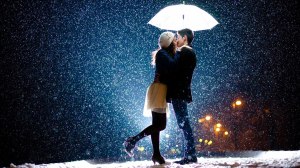 kisss in the snow winter umbrella